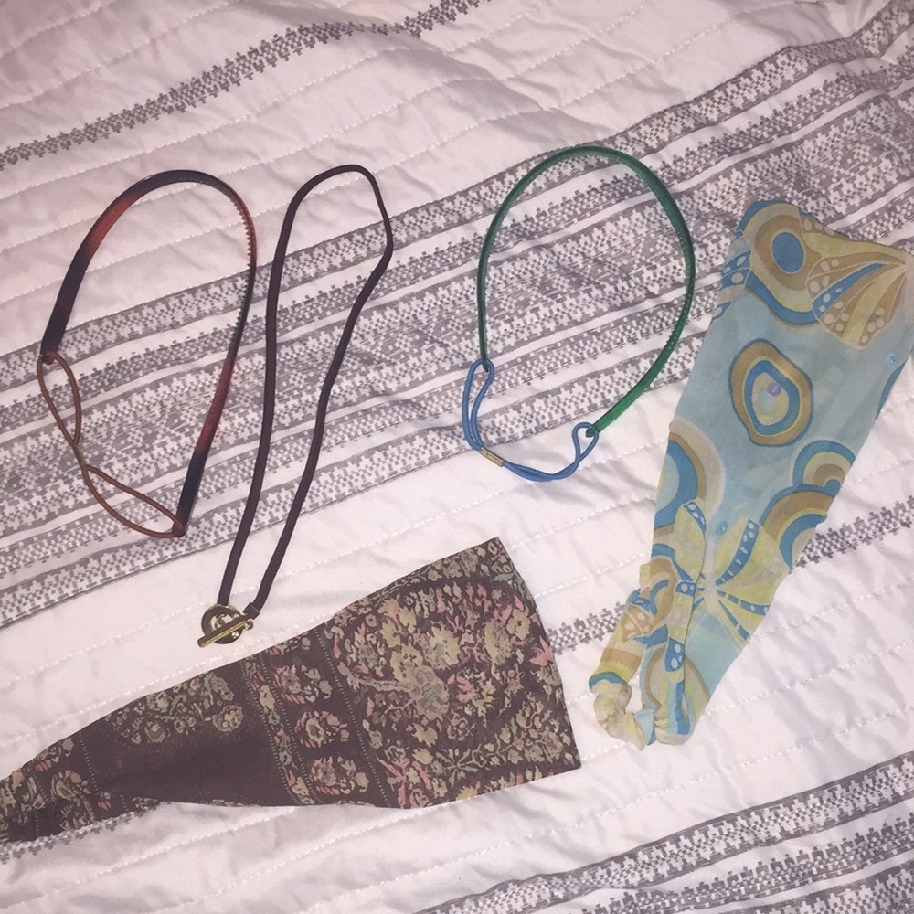 Bundle of brown and teal hair accessories